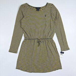 NEW Polo Ralph Lauren Girls Large 12-14 Yellow Blue Jersey Dress Long Sleeve